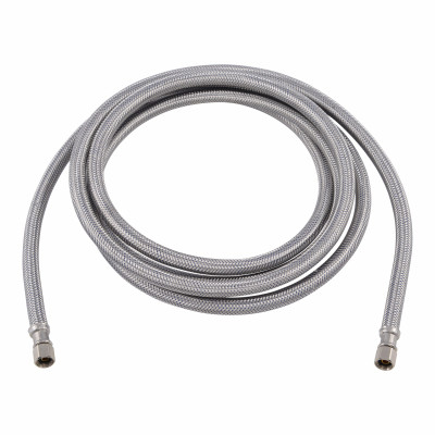 Eastman Braided Stainless Steel Icemaker Connector - 1/4 In. Comp x 1/4 In. Comp x 10Ft. - L (Brass)