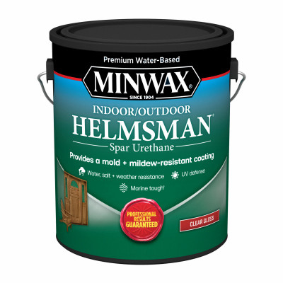 Minwax  Water Based Helmsman  Indoor/Outdoor Spar Urethane, Gloss, Clear, 1 Gallon