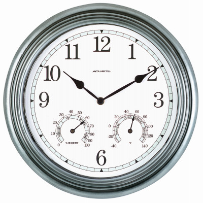 Acurite 13.5" Metal Indoor/Outdoor Clock Thermometer