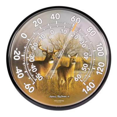 Acurite 12" Dia Plastic Dial Deer Indoor & Outdoor Thermometer