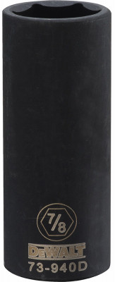 SAE Deep Impact Socket, 6-Point, Black Oxide, 1/2 In. Drive, 7/8 In.