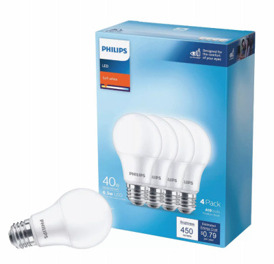 4PK 40W A19 SW LED Bulb