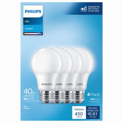4PK 40W A19 DL LED Bulb