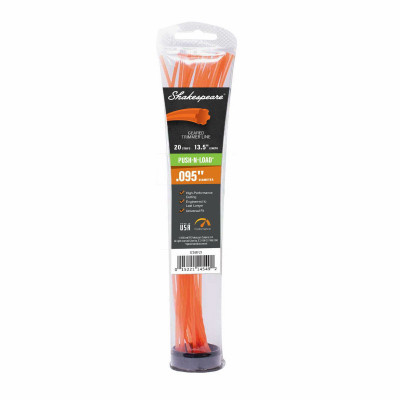 Shakespeare Push-N-Load 0.095 In. Dia. x 12 In. L. Pre-Cut Trimmer Line (20-Piece)