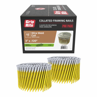 Grip-Rite  3 in. x .120 in. coil framing nails, 2500 Count