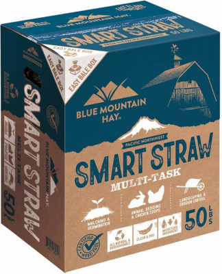 50 lb Smart Straw Weed-Free Wheat Straw in Easy Bale Box for Animal Bedding, Landscaping, and Erosion Control