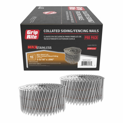 Grip-Rite 2-3/16 in. x .090 in. coil siding nails, 3,600 Count