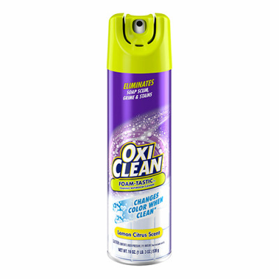 OxiClean Foam-Tastic™ Foaming Bathroom Cleaner, Citrus Scent, 19 oz Spray Can, Eliminates Soap Scum, Grime and Stains