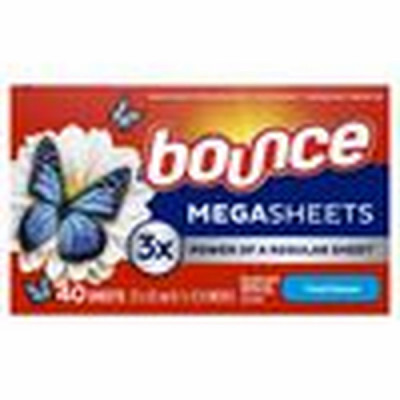 Bounce Mega Dryer Sheets, Fresh Breeze, 40 Count, Mega Fabric Softener Sheets with Static Control, Wrinkle Reduction, Extra Softness, Lasting Scent, Repels Lint