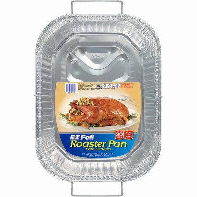 E Z Foil Roaster with handles and built in rack.