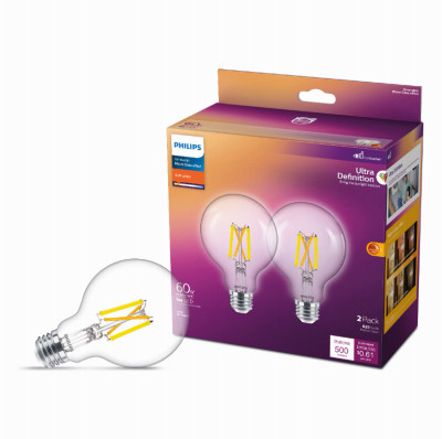 2PK 60W G25 WG LED Bulb