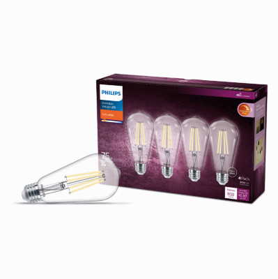 4PK 75W ST19WG LED Bulb