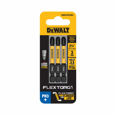PH3 FlexTorq Phillips Bits, 2-1/4 In., 3-Pk.