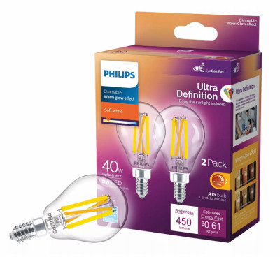 2PK 40WCL A15 LEDBulb