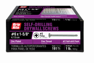 GR #6 x 1-5/8 In. Fine Thread Self-Drilling Drywall Screw (191-Count, 1 Lb.)