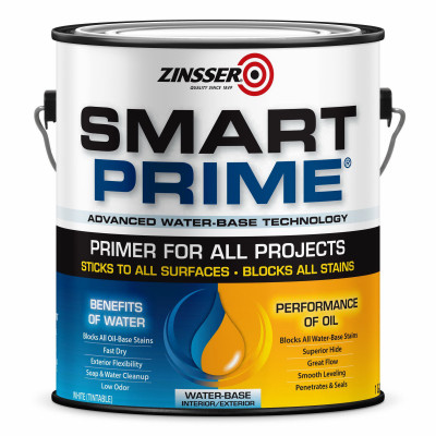 Zinsser SmartPrime Water-Base Primer, White, 1 Gallon