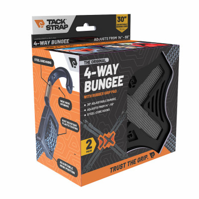 2PK BLK 4-Way Bungee