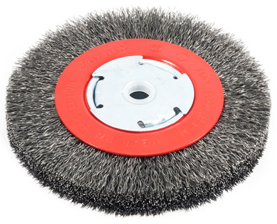 Coarse Crimped Wire Bench Wheel Brush, 6-In.