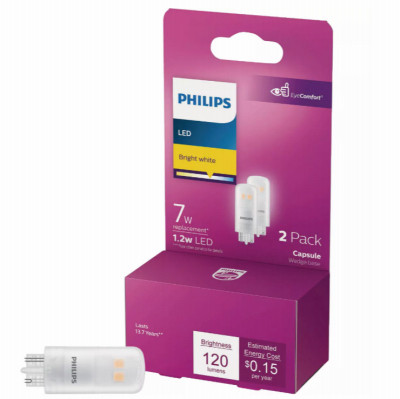 2PK 7W LED WDGECAP Bulb