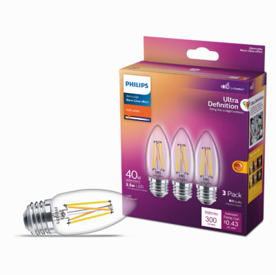 3PK 40W B11 WG LED Bulb