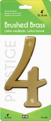 4" BRSH BRASS NUMBER 4