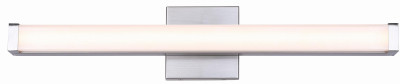 Canarm Jonah 24 In. Brushed Nickel LED Vanity Bath Light Fixture, Square Glossy Opal Glass