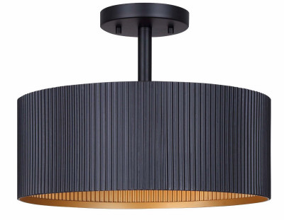 Canarm Rexton 13 In. 2-Light Black Semi-Flush Mount Ceiling Light Fixture