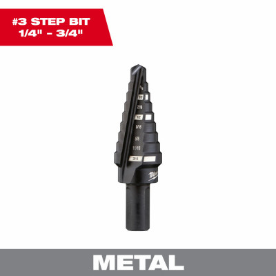 #3 Step Drill Bit, 1/4 - 3/4 In.