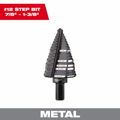 #12 Step Drill Bit, 7/8 - 1-3/8 In.