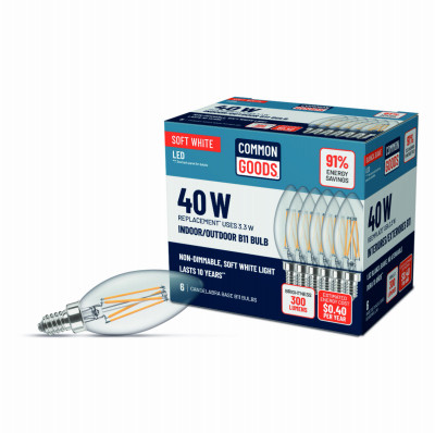 6PK 40W B11E12 LED BULB
