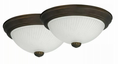 Canarm 11 In. Oil Rubbed Bronze Incandescent Flush Mount Ceiling Light Fixture (2-Pack)