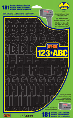 1" BLK LTR/NUMBER SET
