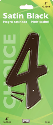 4" SATIN BLK NUMBER 4