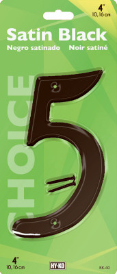 4" SATIN BLK NUMBER 5