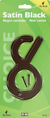 4" SATIN BLK NUMBER 8