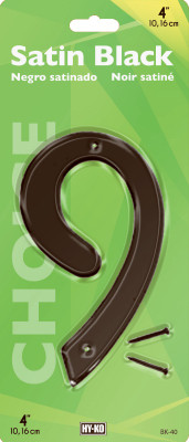 4" SATIN BLK NUMBER 9