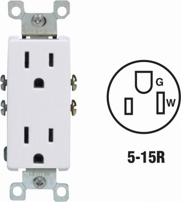 WHITE DUPLEX OUTLET