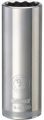 SAE Socket, Deep, 12-Point, 13/16 In., 1/2 In. Drive