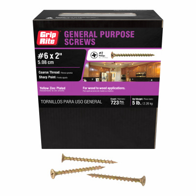 5LB #6 X 2" GOLD SCREW