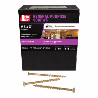 5LB #8 X 3" GOLD SCREW