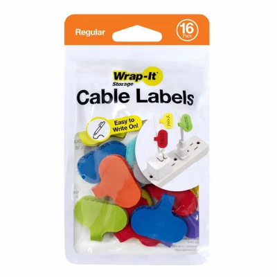 Cable Labels, Assorted, 16-Pk.