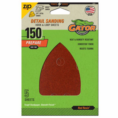 Detail Sanding Sheets, Aluminum Oxide, 150-Grit, 3.5 x 5 In., 5-Pk.