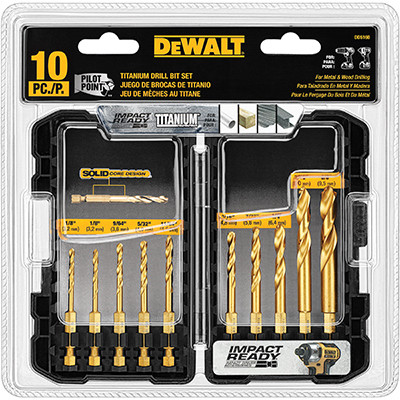 10-Pc. Titanium Impact Drill Bit Set