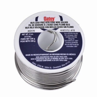 Oatey  1/2 lb. 95/5 Acid Core Wire Solder