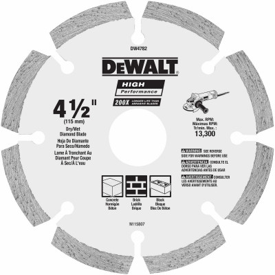 HP Segmented Diamond Circular Saw Blade, 4-1/2 In.