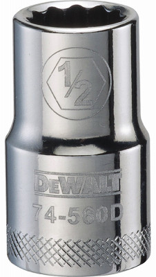 SAE Socket, Shallow, 12-Point, 1/2 In., 1/2 In. Drive