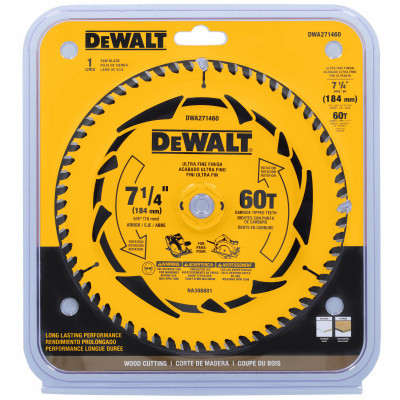 Circular Saw Blade, 60T, 5/8 in Arbor, 7-1/4 In.