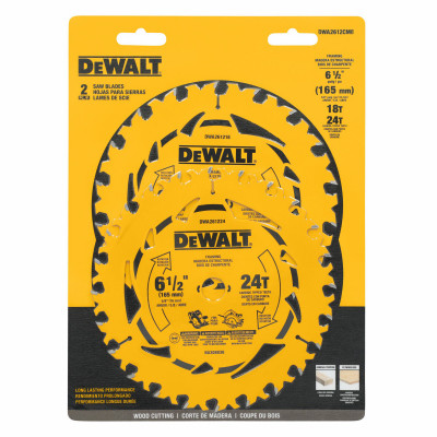 Circular Saw Blades, 18T & 24T, 6-1/2 In., 2-Pk.