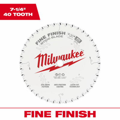 Circular Saw Blade, Fine Finish, 40 Teeth, 7-1/4 In.