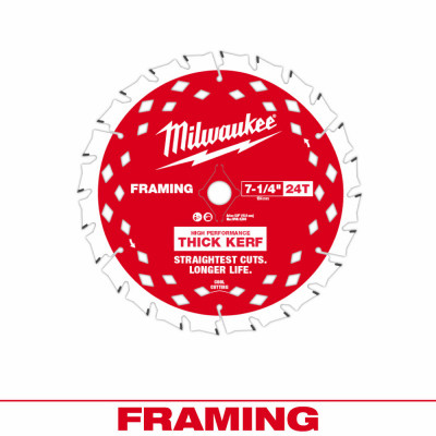 Thick Kerf Framing Circular Saw Blade, 24 Teeth, 7-1/4 In.